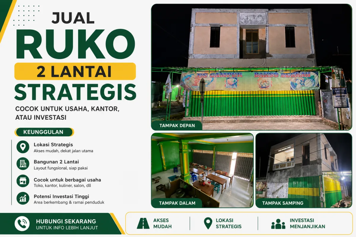 DIJUAL RUKO 2 LANTAI STRATEGIS – SEMEN, KEDIRI (nego)